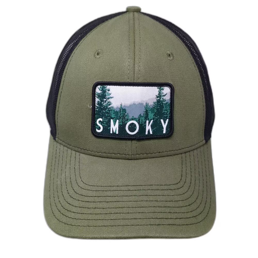Park Hats Trucker Hat Green Black Smoky Forest Patch Snapback Adjustable OS